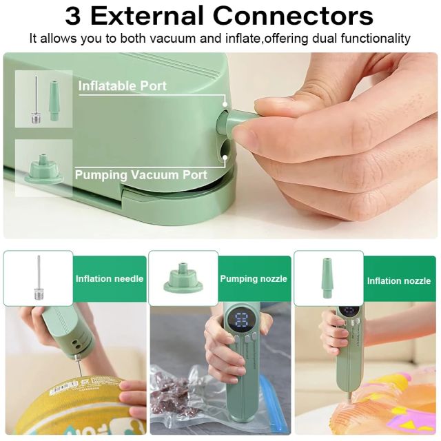 Mini Vacuum Sealer Portable Wireless Food Vacuum Sealer USB Rechargeable Package Plastic Bags Automatic Vacuum Sealing Machine