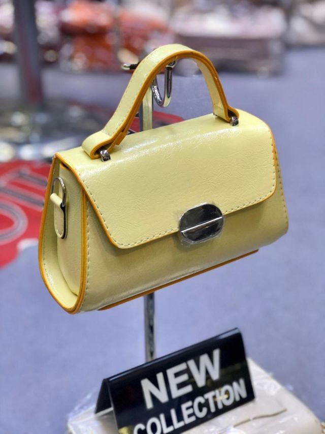 Mini Yellow Faux Leather Handbag for Women – Top Handle Shoulder Bag | Shipped from Abroad via Terlo Market Ghana