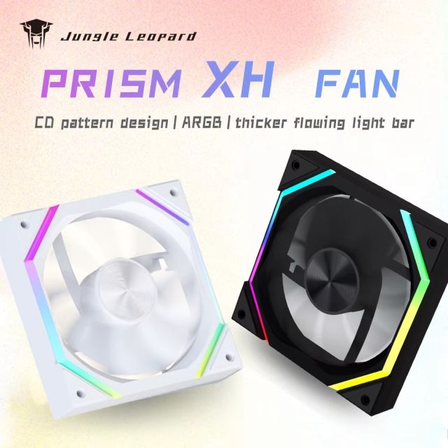 Jungle Leopard Prism XH PC Case Fan 5V 3Pin 120mm  ARGB Cyclic Mirror Light Effect PWM Cooling Lian Fan Li